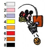 Mickey Mouse Playing Basketball Embroidery Design